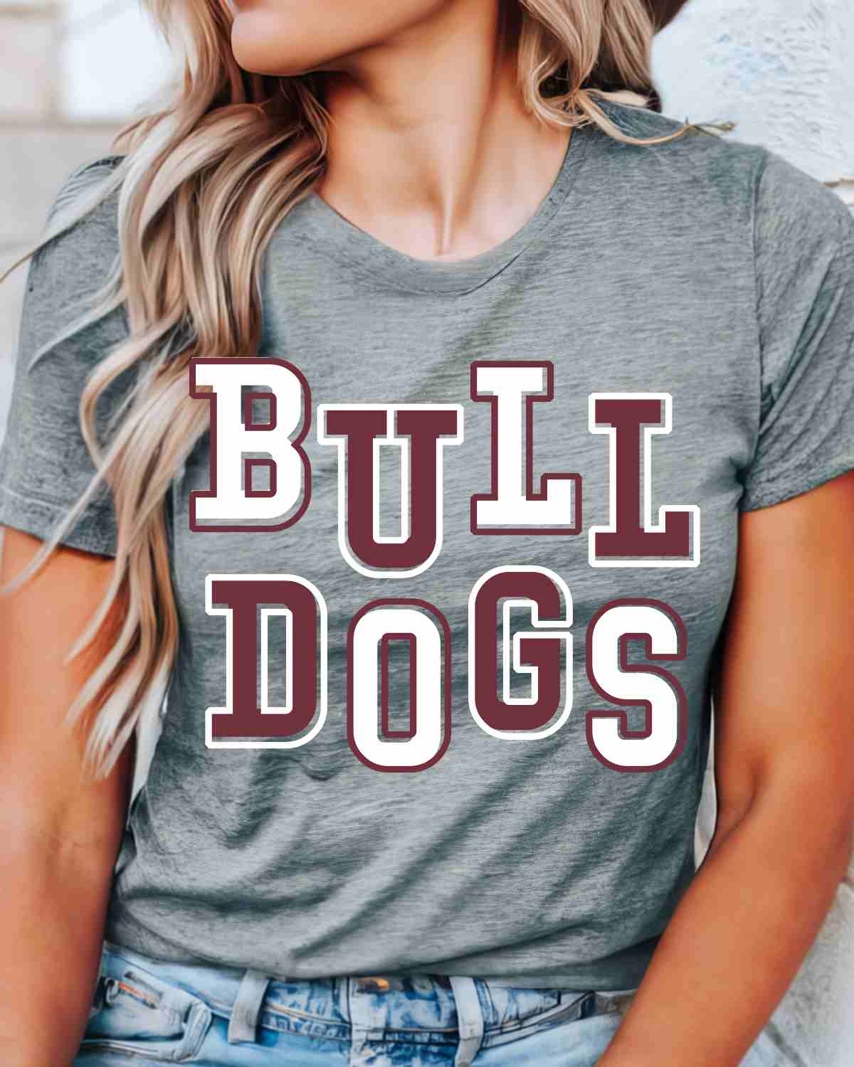 Bulldogs Offset Letters DTF Transfer