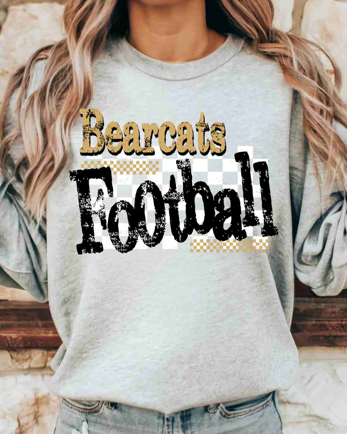 Bearcats Football Checkered Grunge DTF Transfer