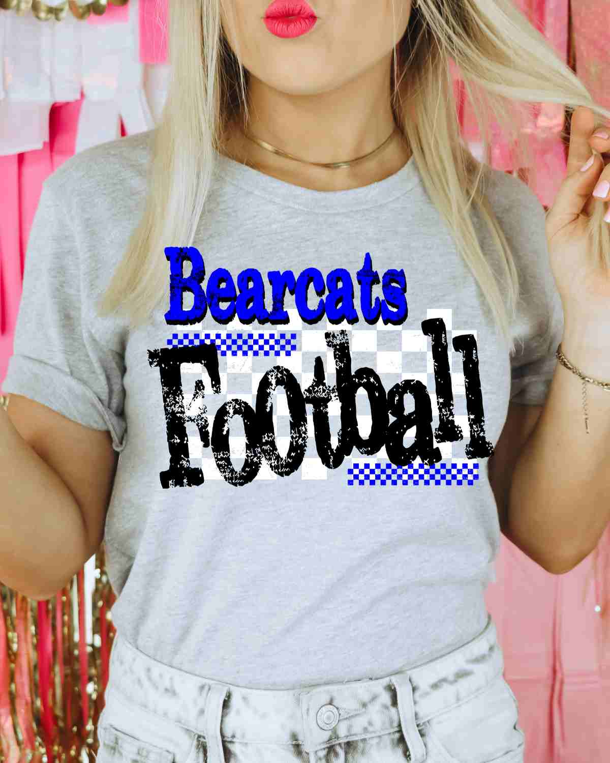 Bearcats Football Checkered Grunge DTF Transfer