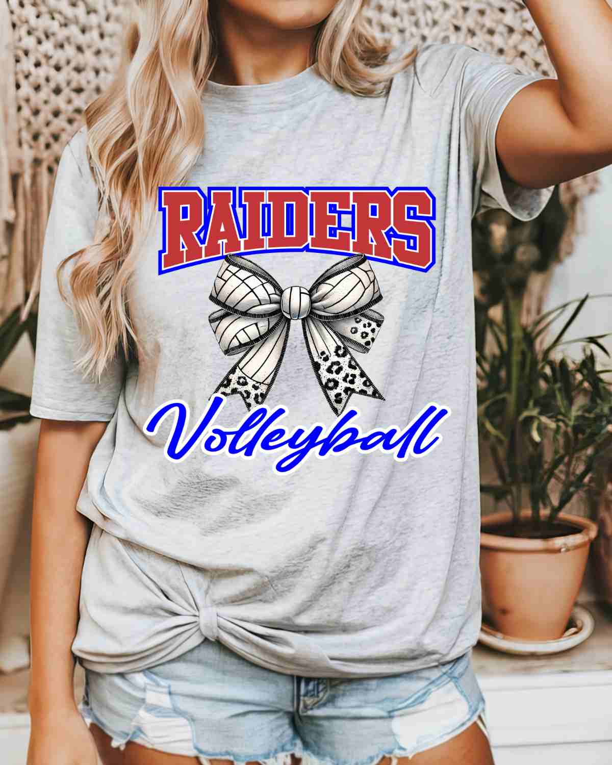 Raiders Volleyball Bow Middle DTF Transfer