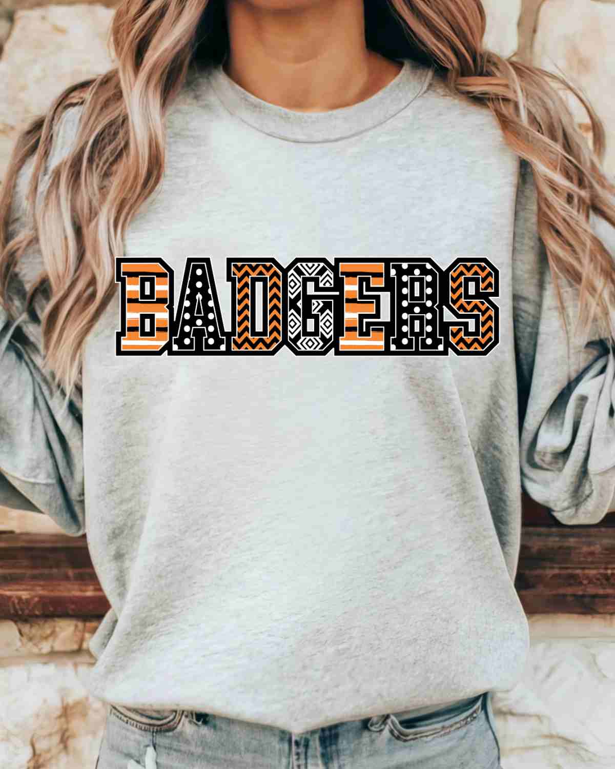 Badgers Patterned Word DTF Transfer