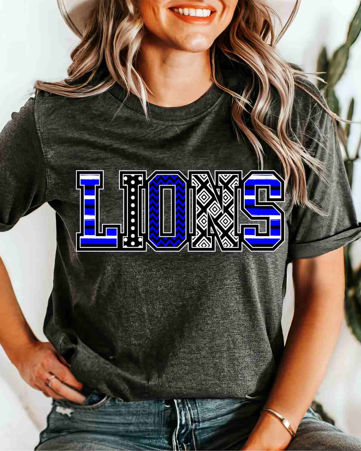 Lions Patterned Word DTF Transfer