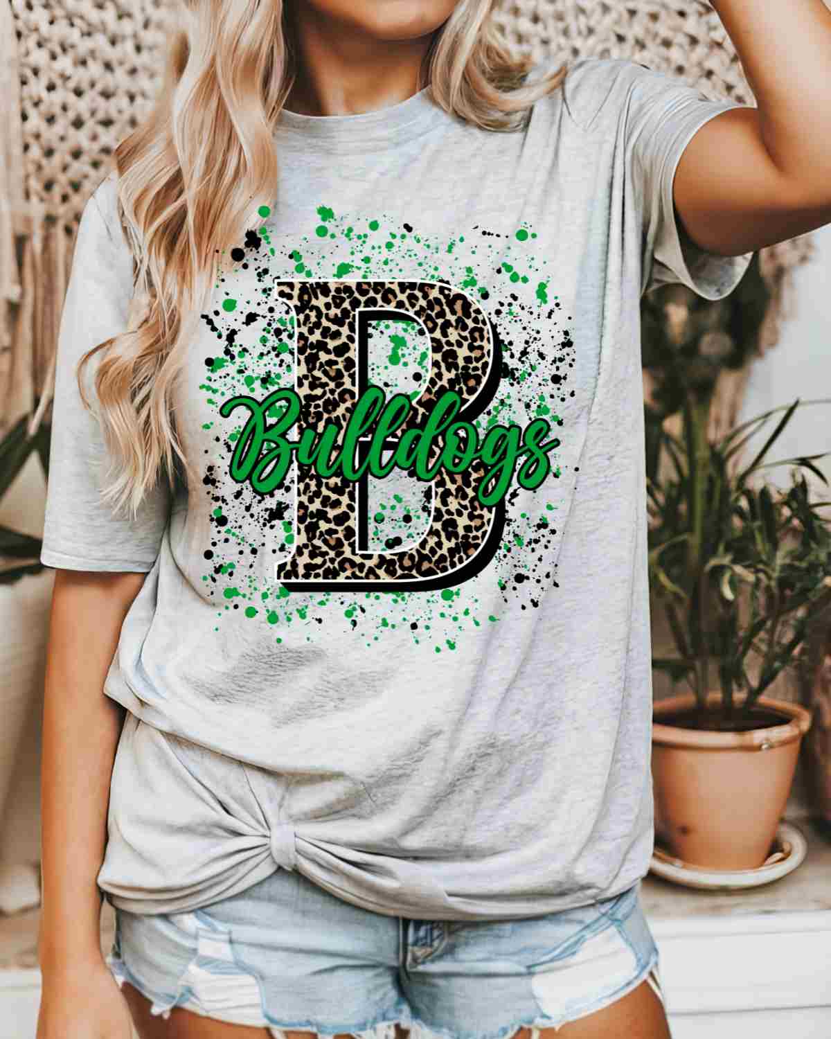 Bulldogs Letter Splatter DTF Transfer