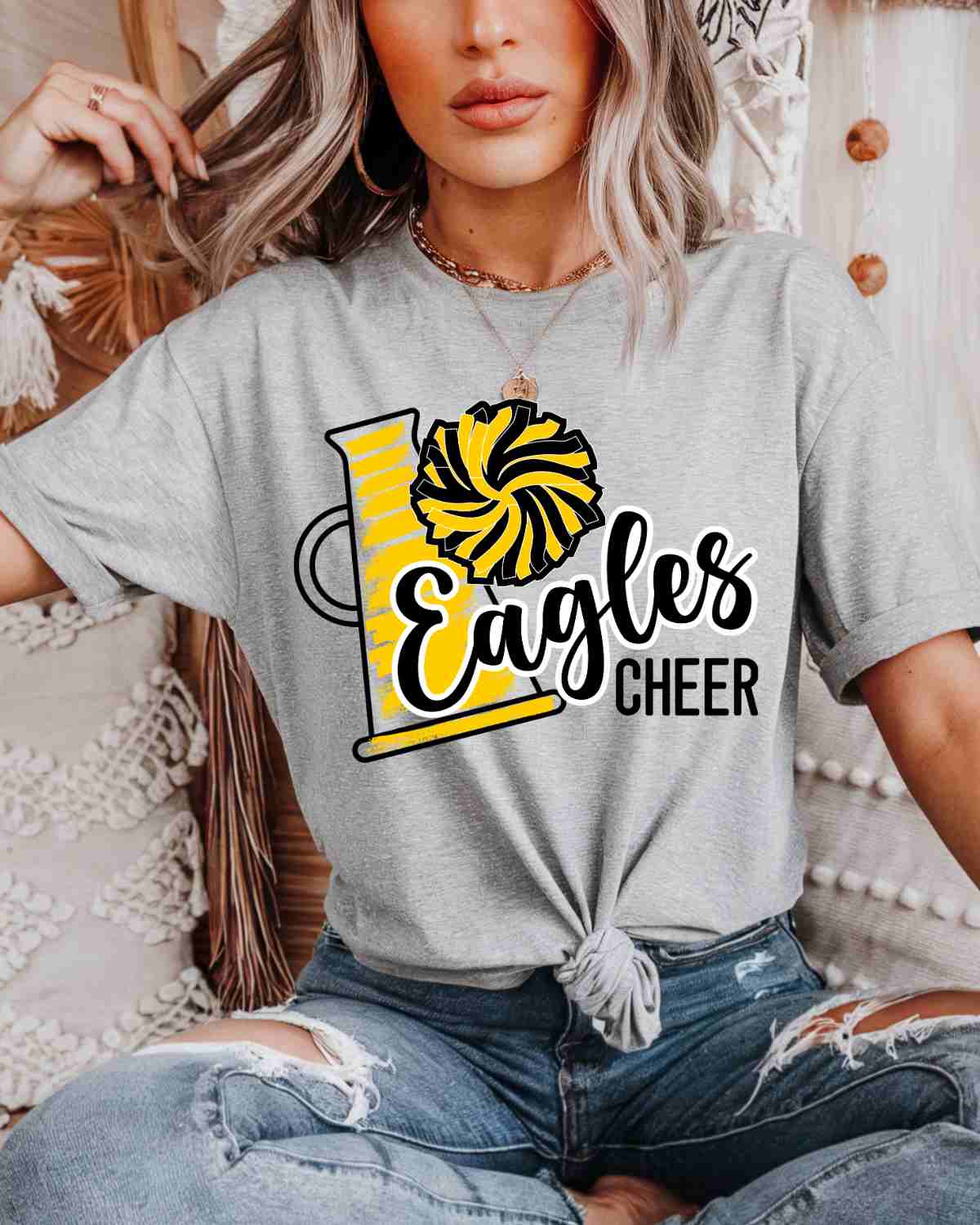 Eagles Cheer Megaphone DTF Transfer - Rustic Grace Heat Transfer Company