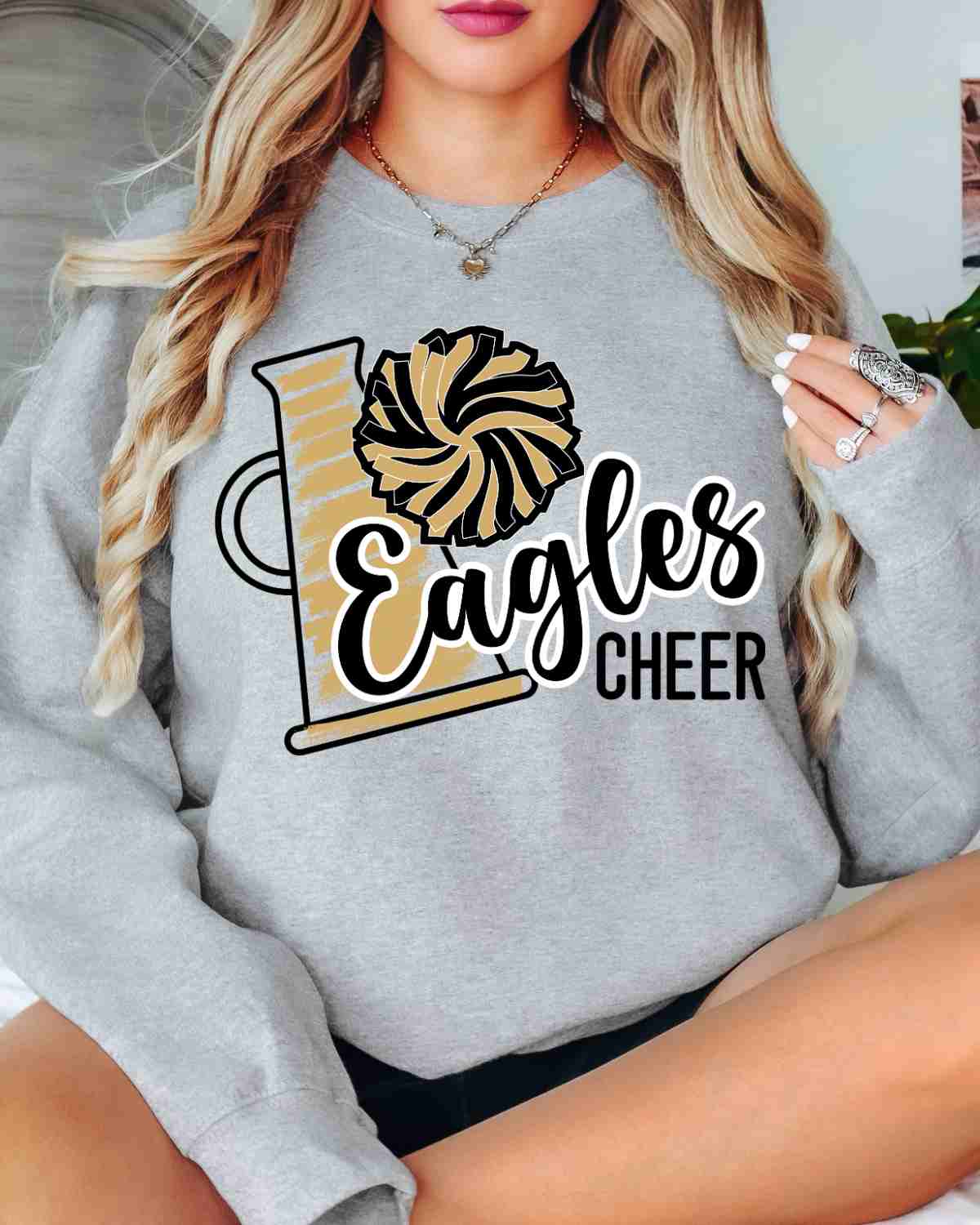 Eagles Cheer Megaphone DTF Transfer - Rustic Grace Heat Transfer Company