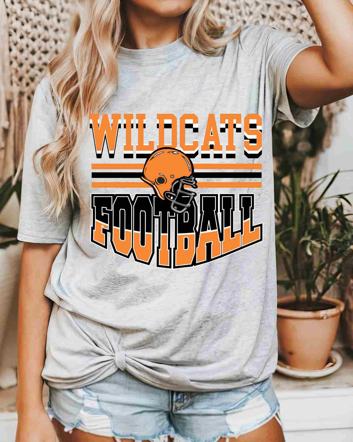 Wildcat Football with Helmet DTF Transfer