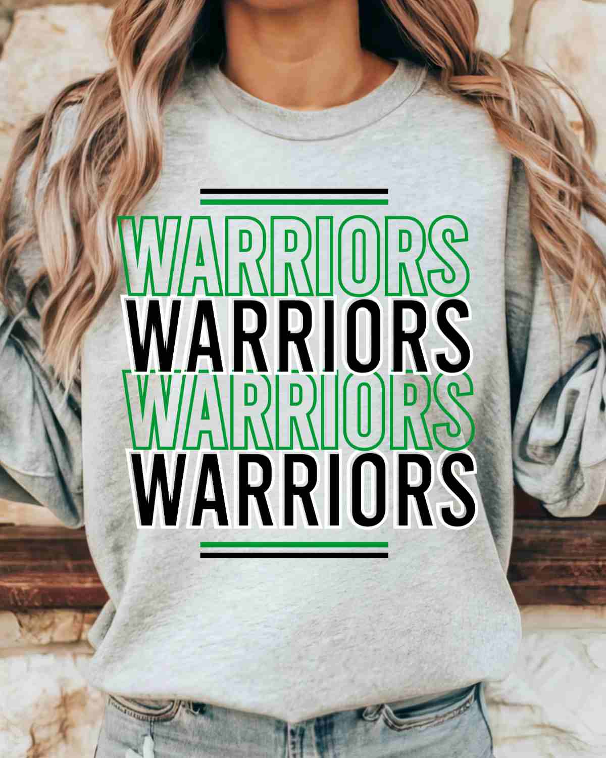 Warriors Outline Repeating DTF Transfer