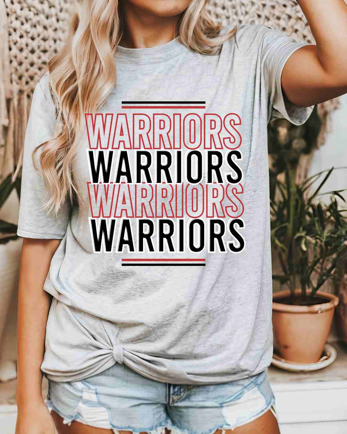 Warriors Outline Repeating DTF Transfer