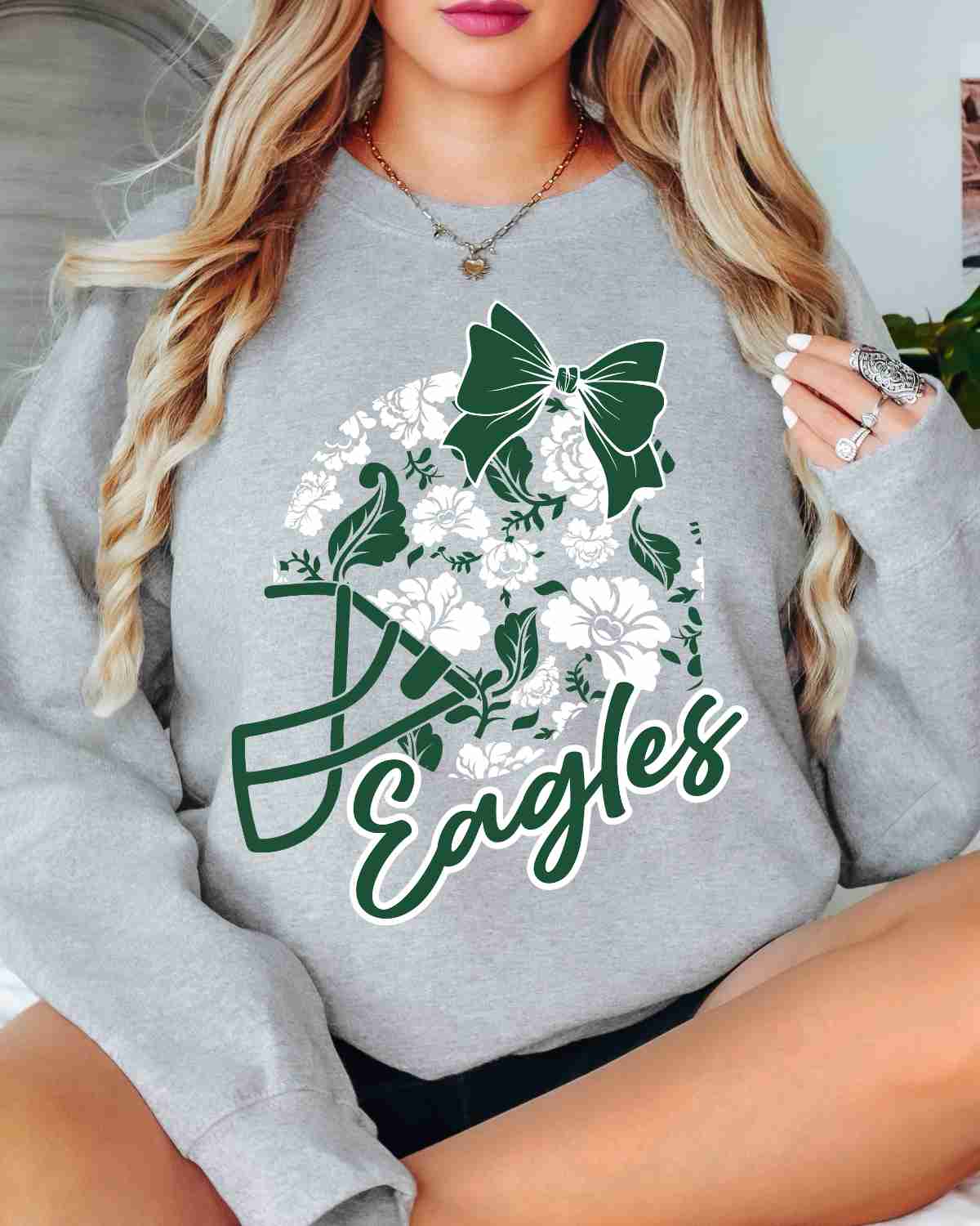 Eagles Floral Football Helmet DTF Transfer