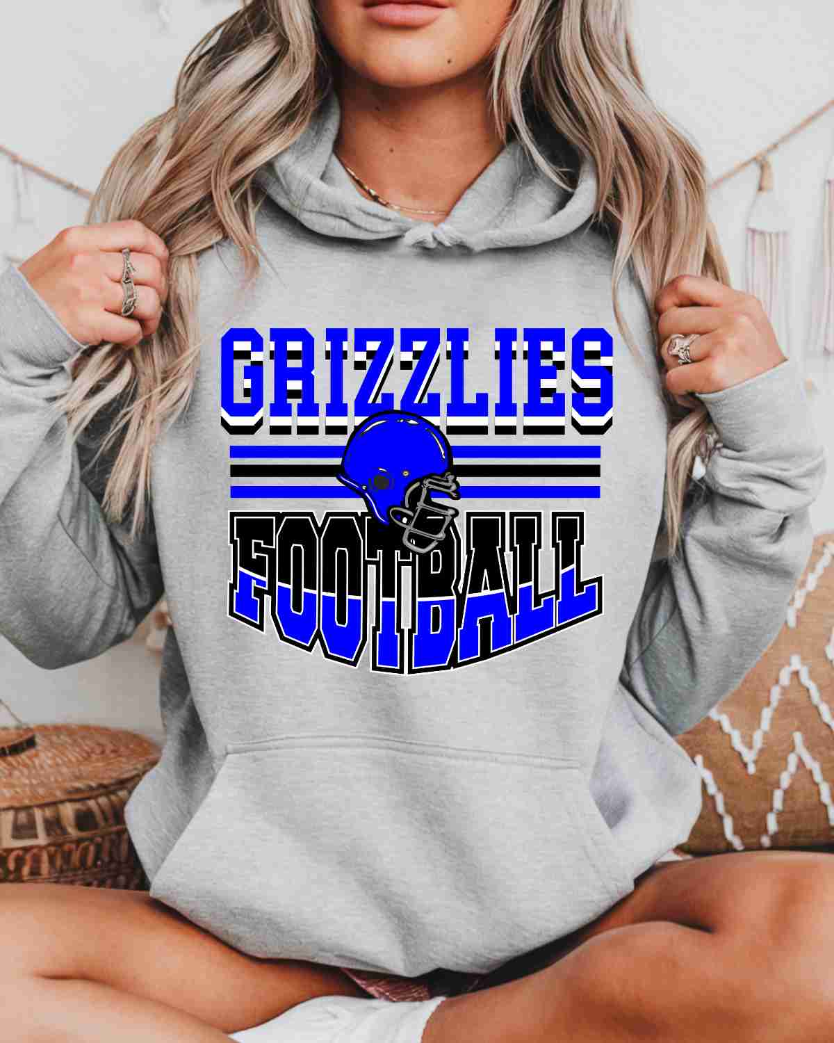 Grizzlies Football Helmet Middle DTF Transfer