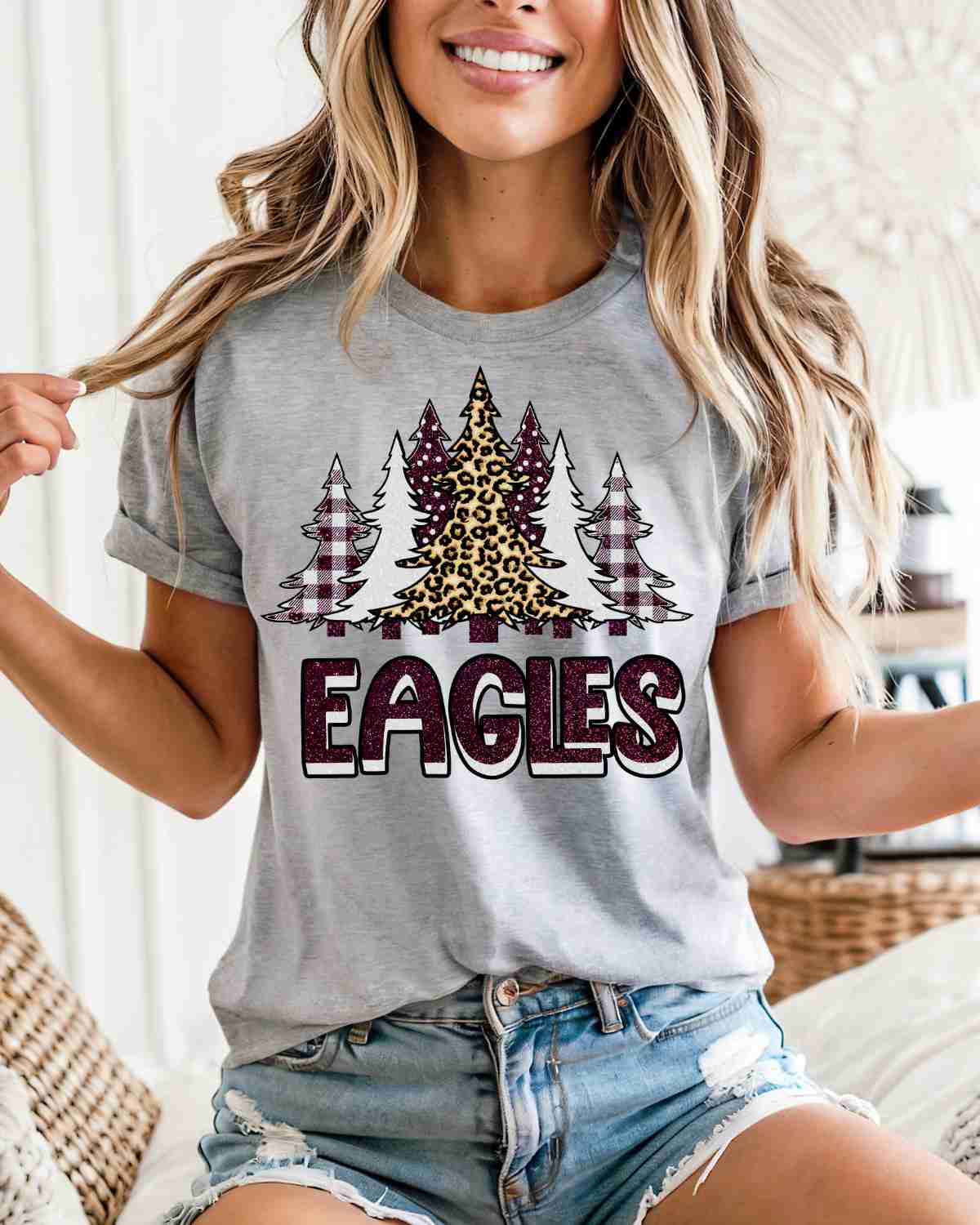 Eagle Christmas Trees DTF Transfer
