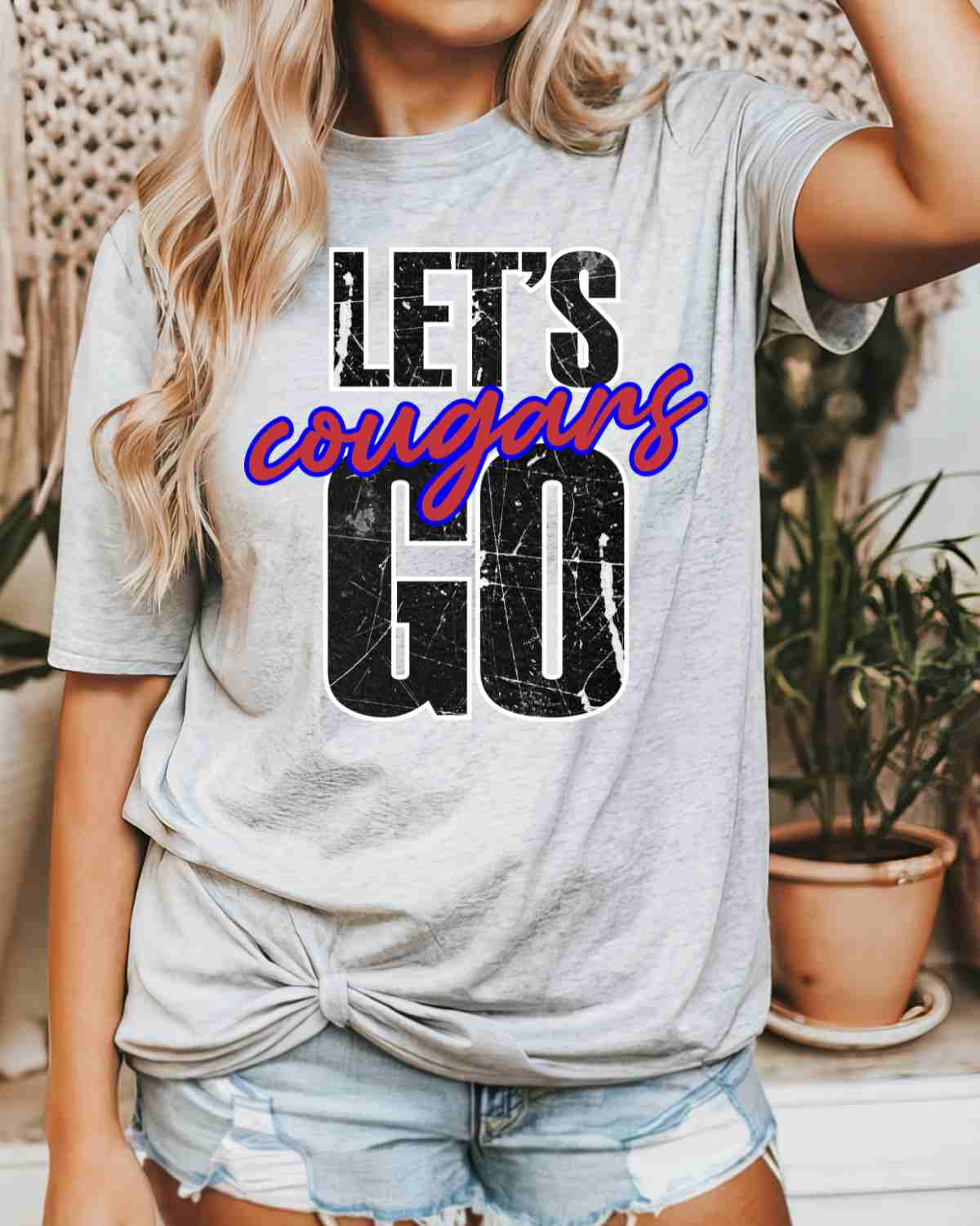 Let's Go Cougars DTF Transfer - Rustic Grace Heat Transfer Company