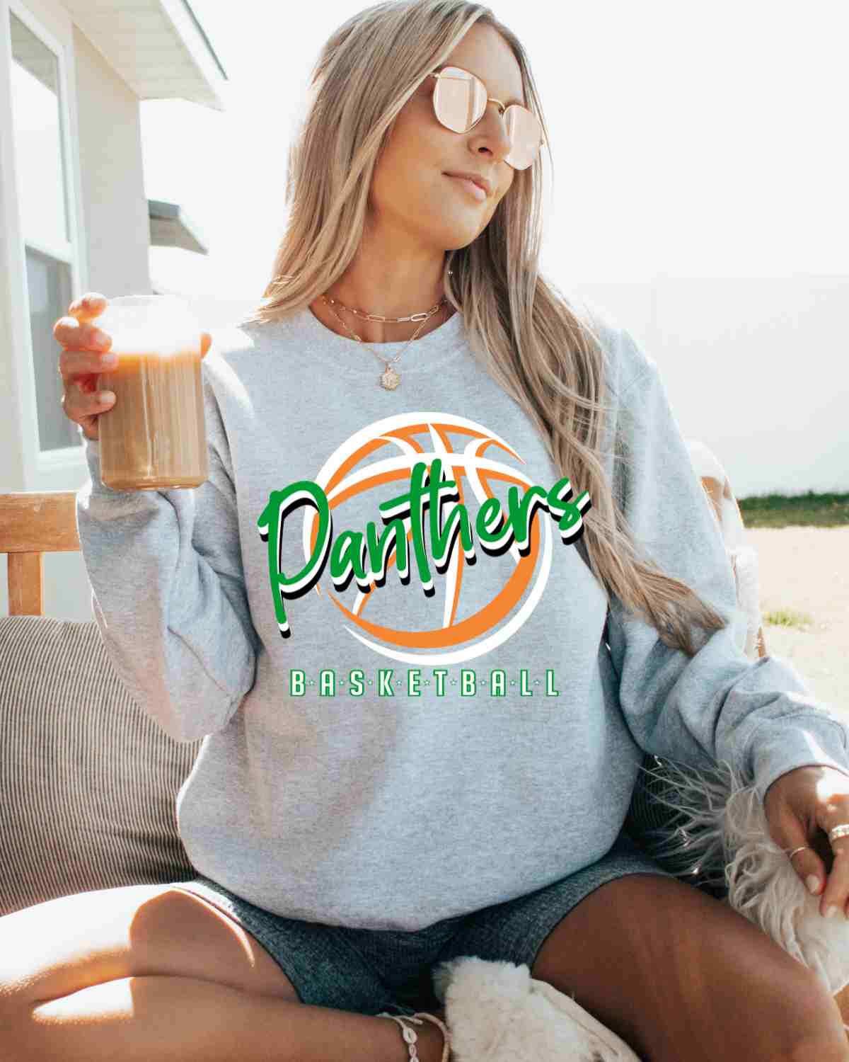 Panthers Basketball Outline Ball DTF Transfer