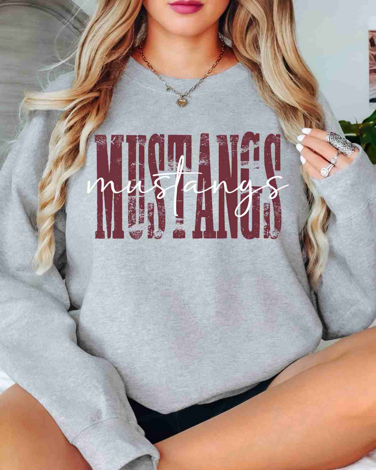 Mustangs Distressed DTF Transfer