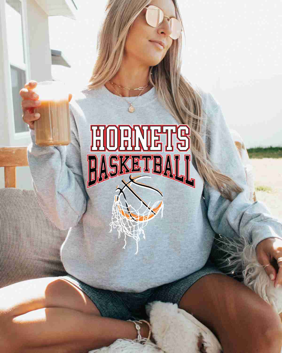 Hornets Basketball Hanging Net DTF Transfer