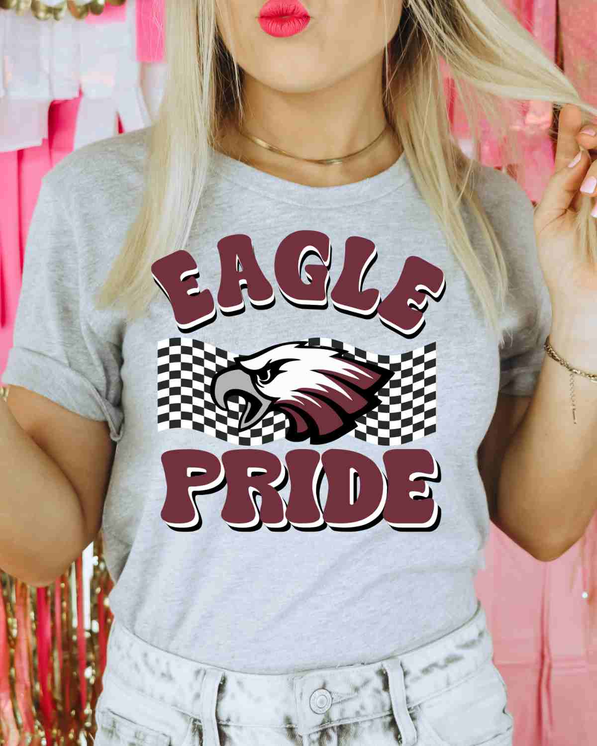 Eagle Pride Checkered Banner DTF Transfer