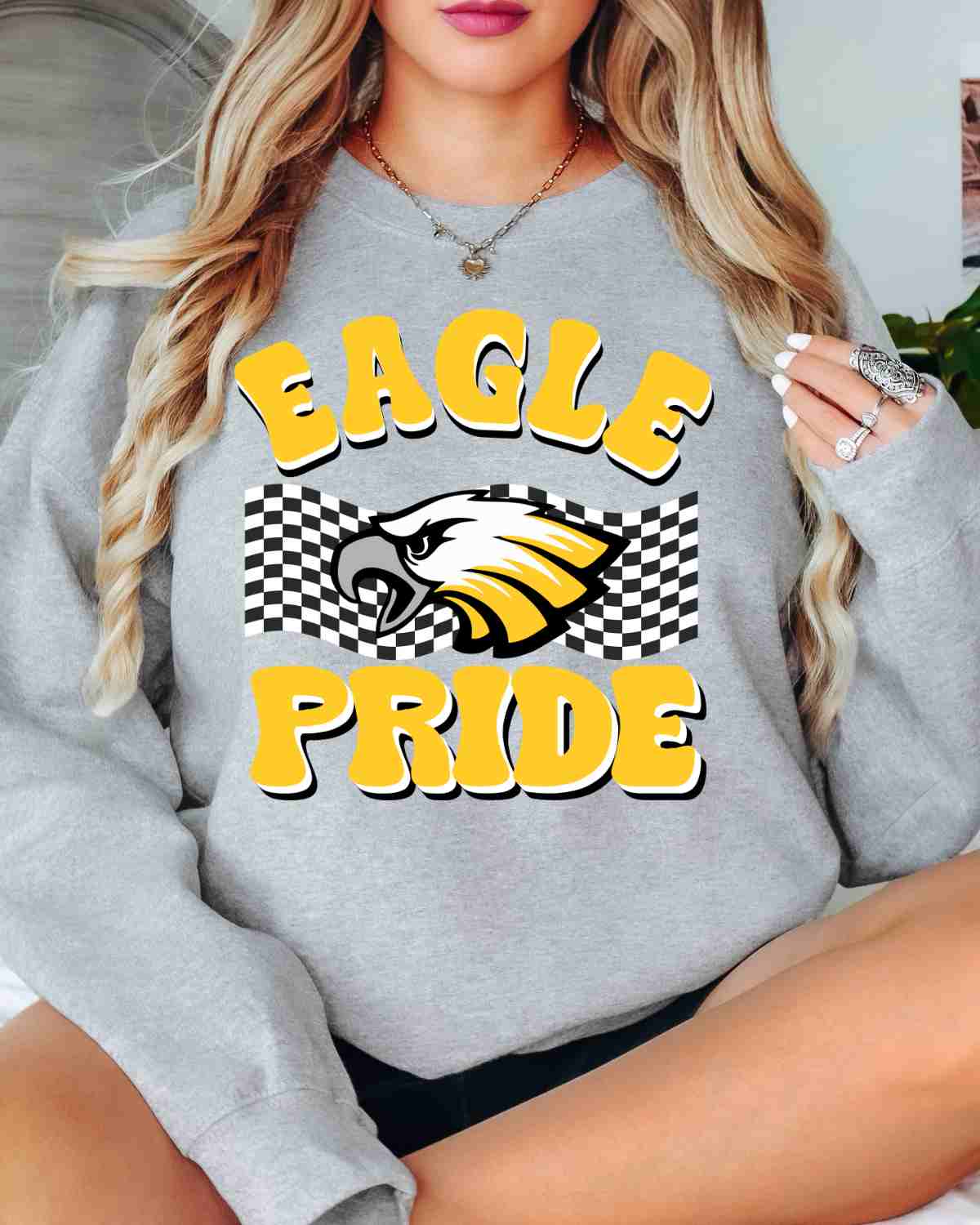 Eagle Pride Checkered Banner DTF Transfer