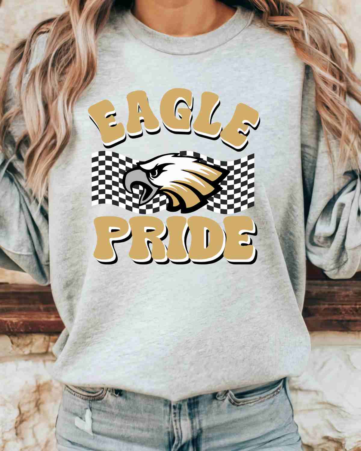 Eagle Pride Checkered Banner DTF Transfer