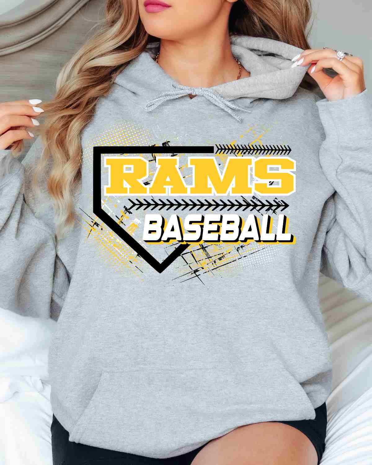 Rams Baseball Home Plate Grunge DTF Transfer