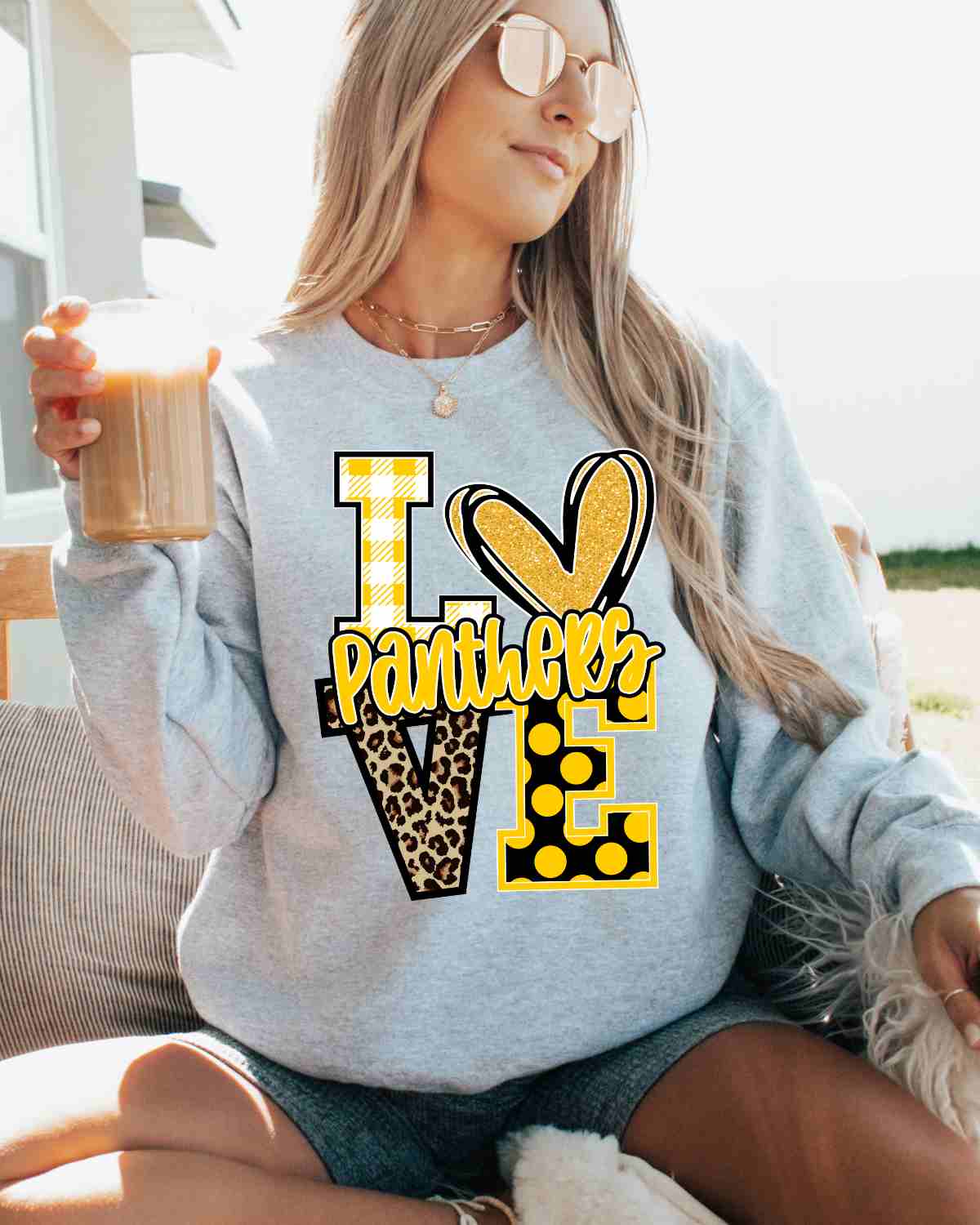 Love Panthers Leopard V DTF Transfer - Rustic Grace Heat Transfer Company