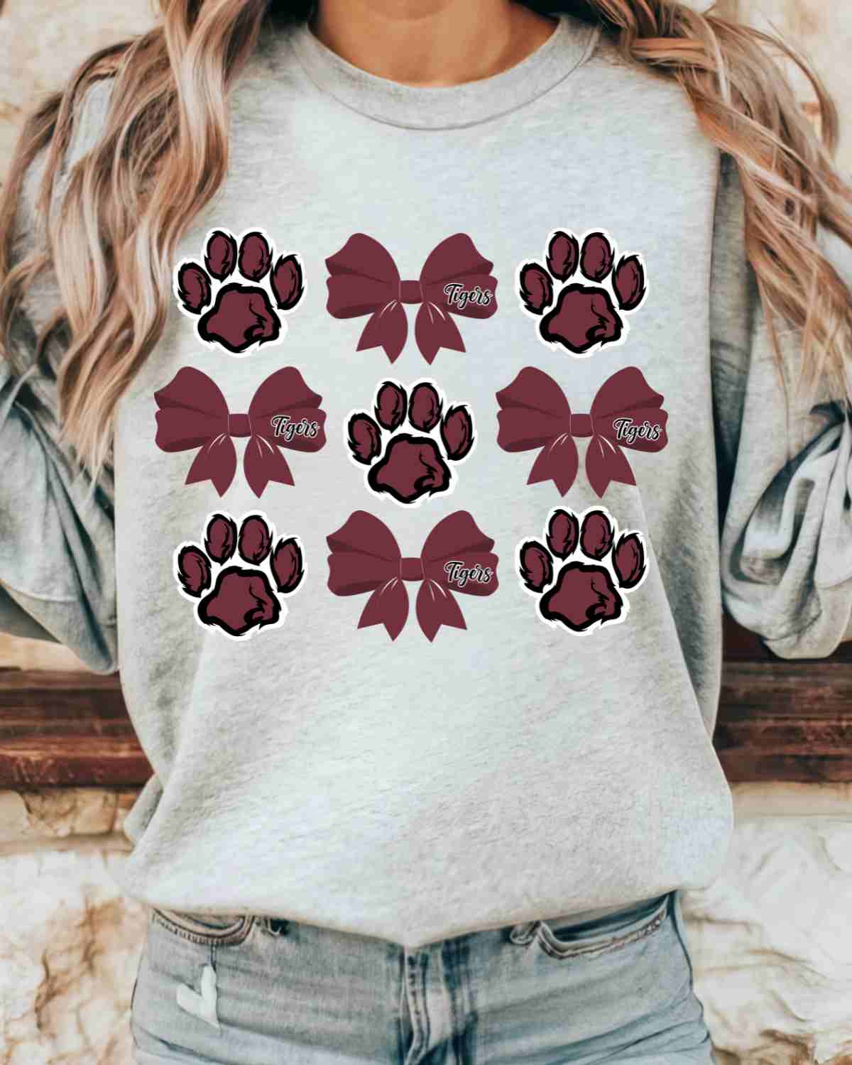 Tigers Coquette Bows DTF Transfer - Rustic Grace Heat Transfer Company