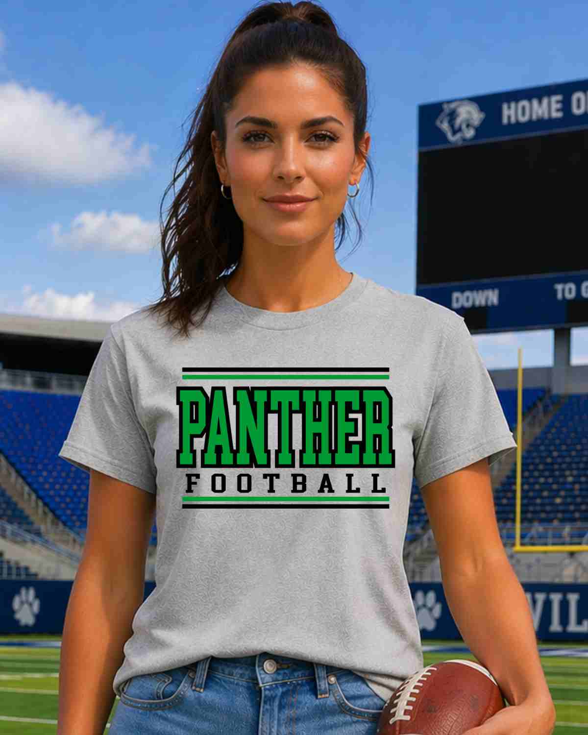 Panther Football Stripes DTF Transfer - Rustic Grace Heat Transfer Company