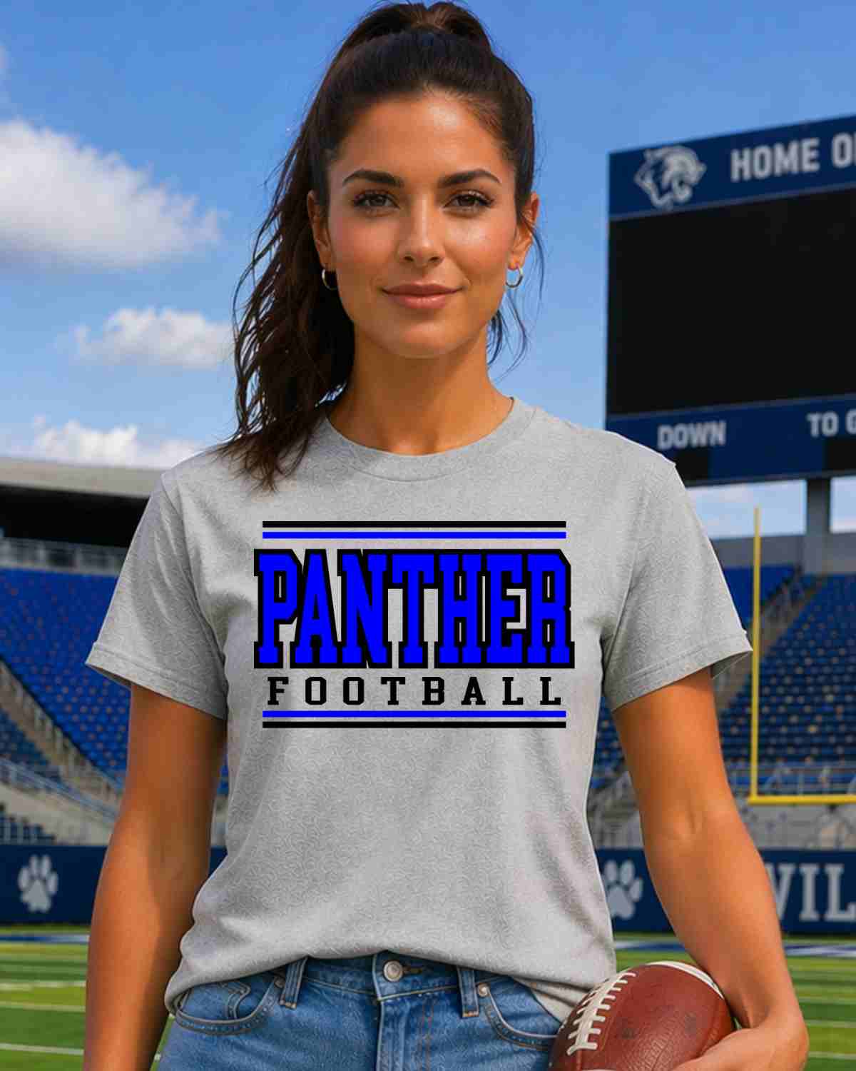 Panther Football Stripes DTF Transfer - Rustic Grace Heat Transfer Company