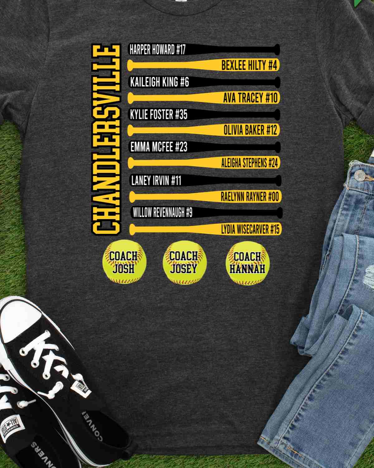 Chandlersville Softball Team Bats DTF Transfer - Rustic Grace Heat Transfer Company