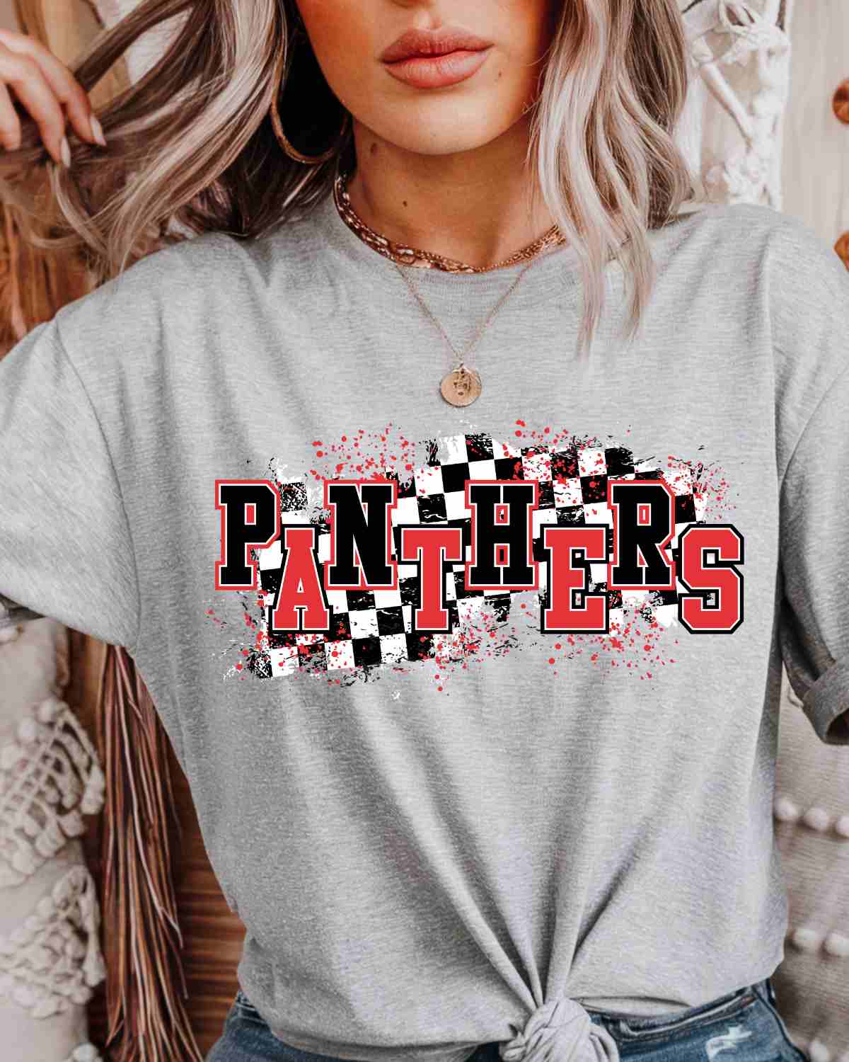 Panthers Checkered Swash DTF Transfer