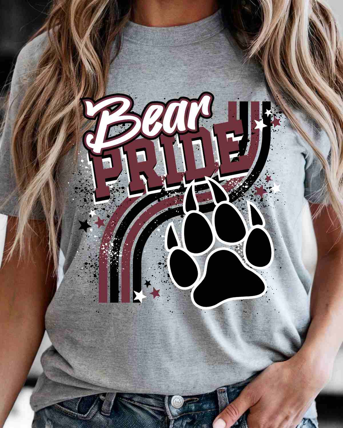 Bear Pride Wavy Stripes DTF Transfer