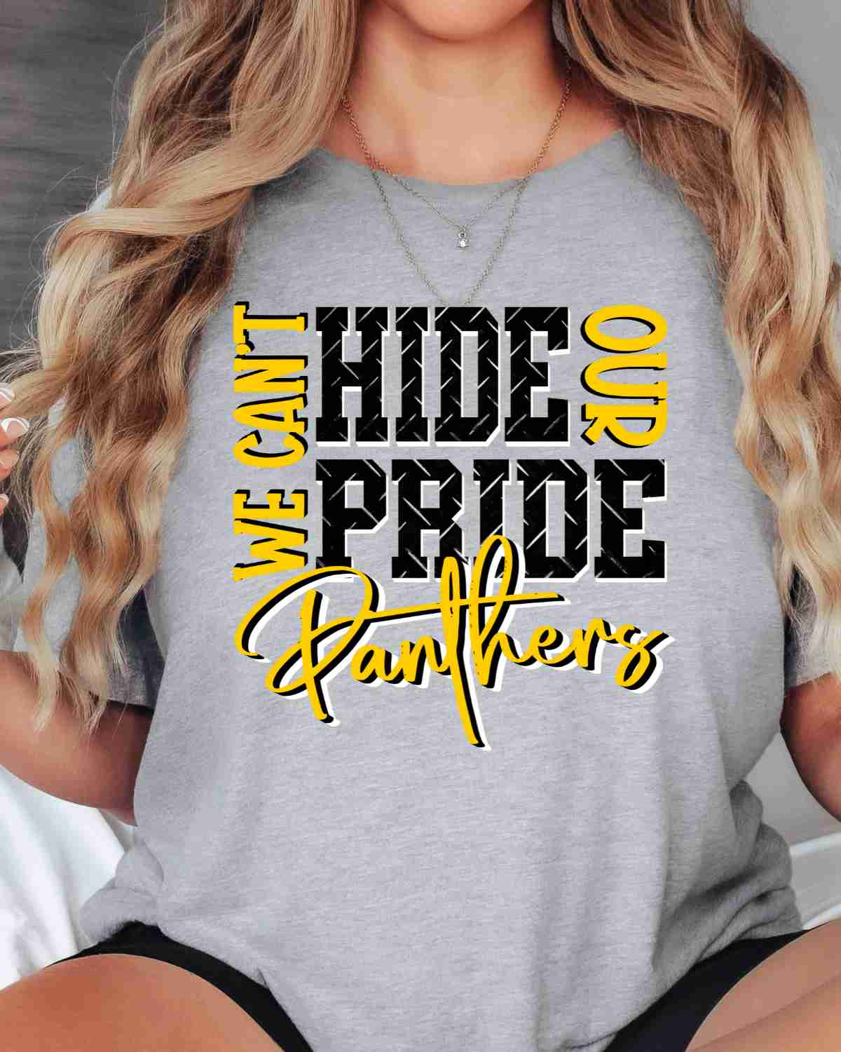 We Can't Hide Our Pride Panthers DTF Transfer - Rustic Grace Heat Transfer Company