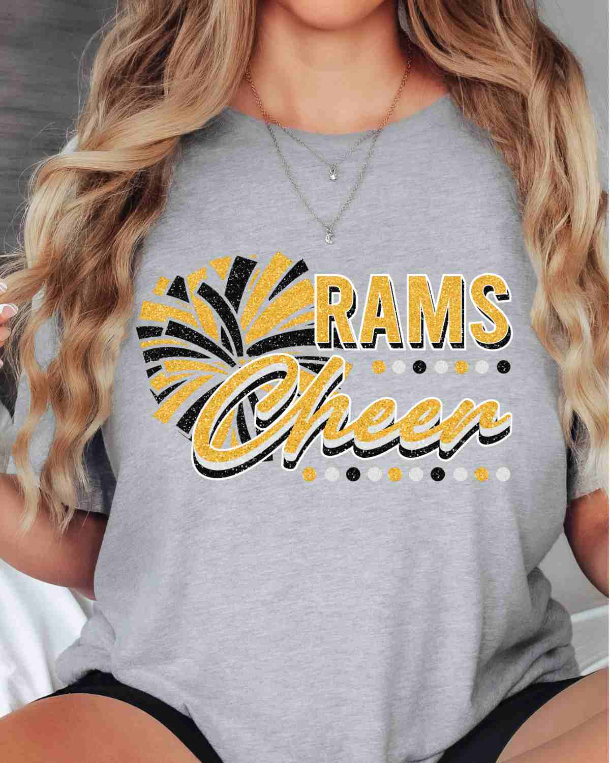 Rams Cheer Pom with Dots DTF Transfer