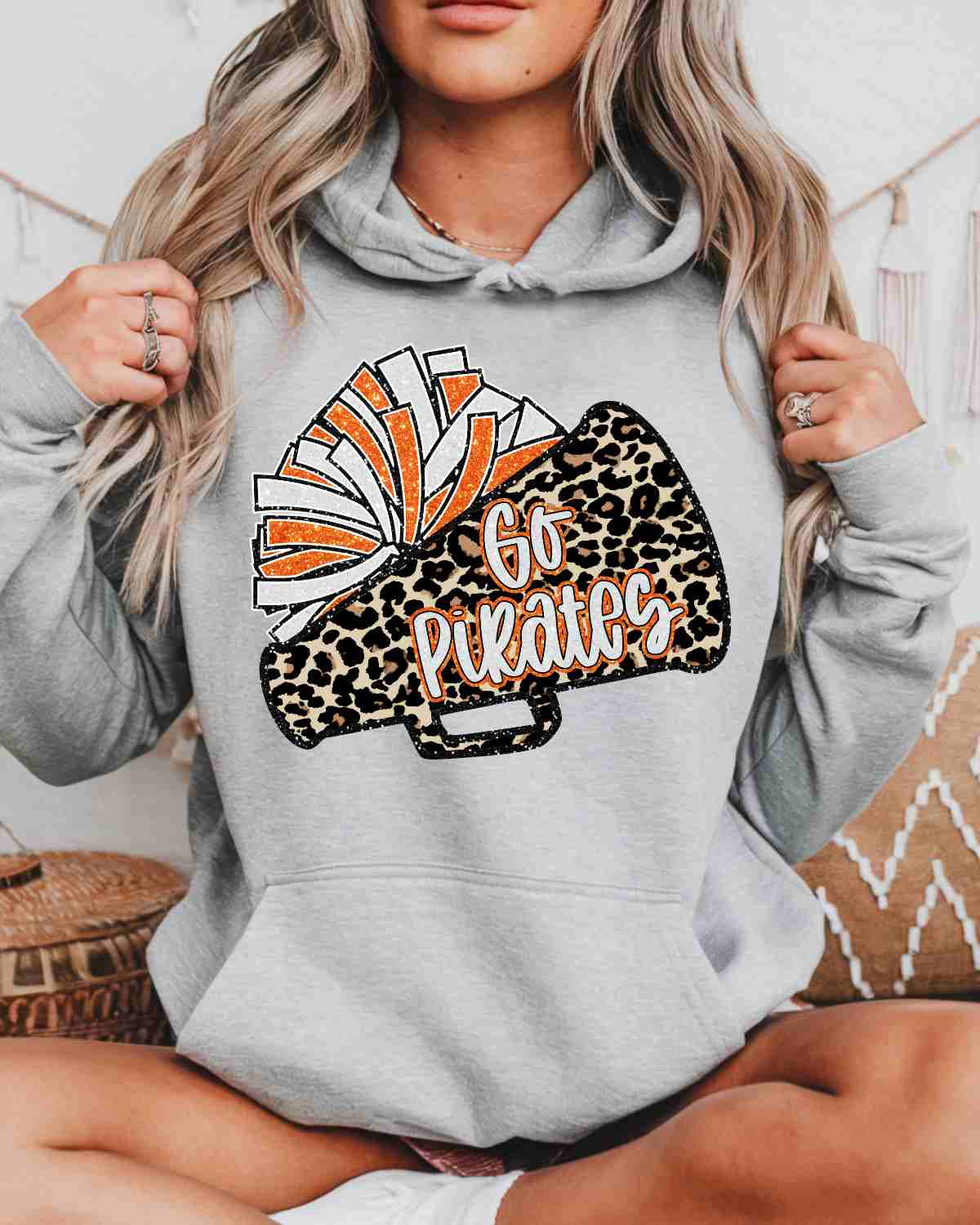 Pirates Cheer Megaphone Pom DTF Transfer