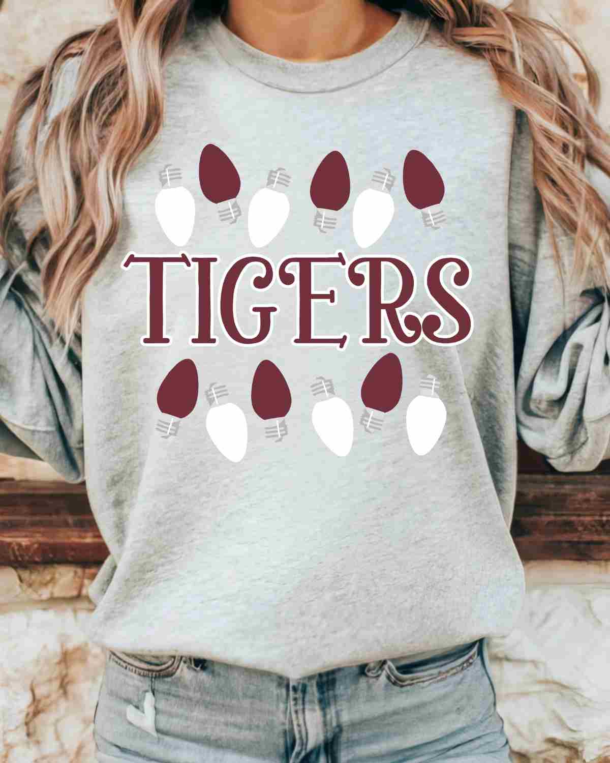 Tigers Christmas Lights DTF Transfer