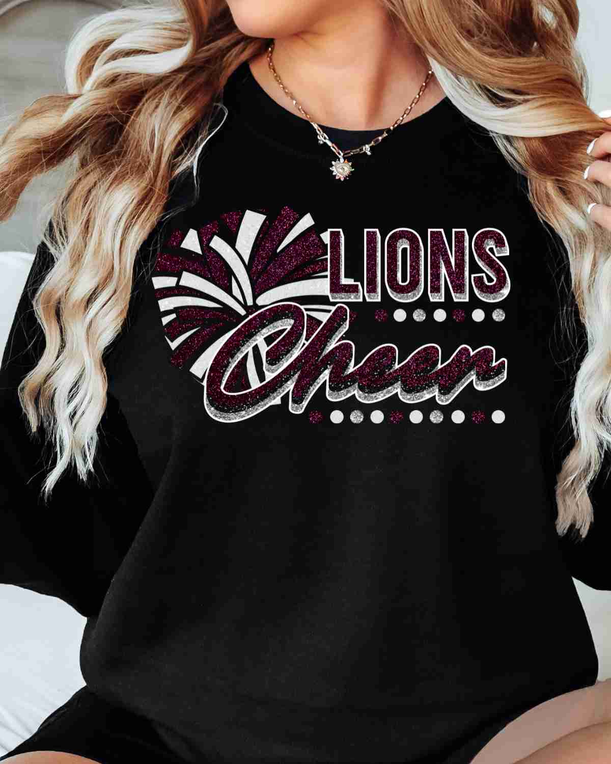 Lions Cheer Pom with Dots DTF Transfer