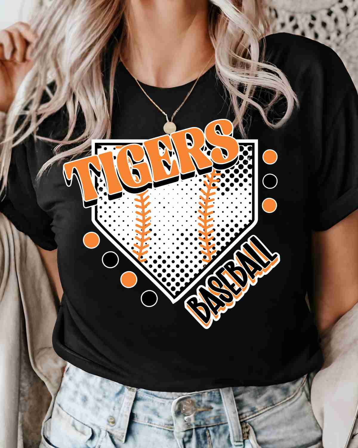 Tigers Baseball Home Plate DTF Transfer