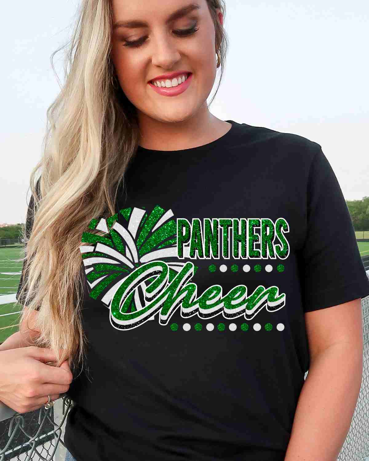 Panthers Cheer Pom with Dots DTF Transfer