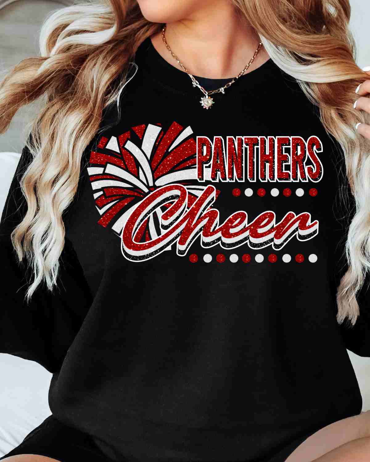 Panthers Cheer Pom with Dots DTF Transfer