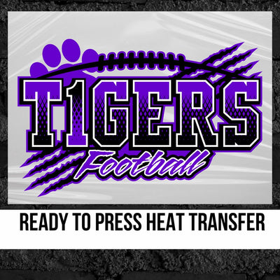 Tigers Football Claw Marks DTF Transfer