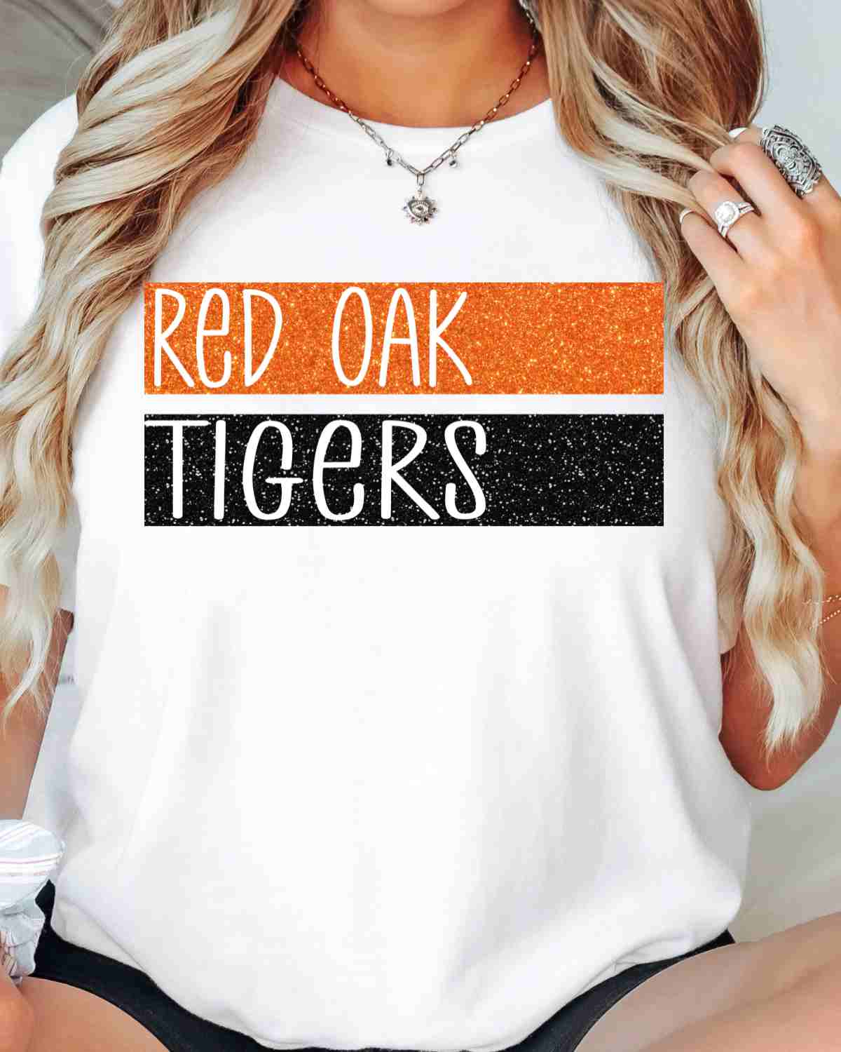 Red Oak Tigers Rectangles DTF Transfer