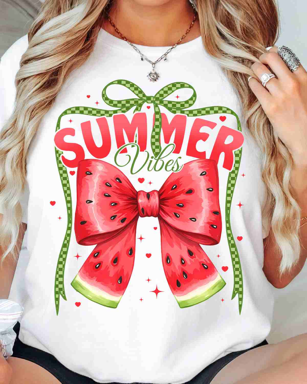 Summer Vibes Watermelon Bow DTF Transfer