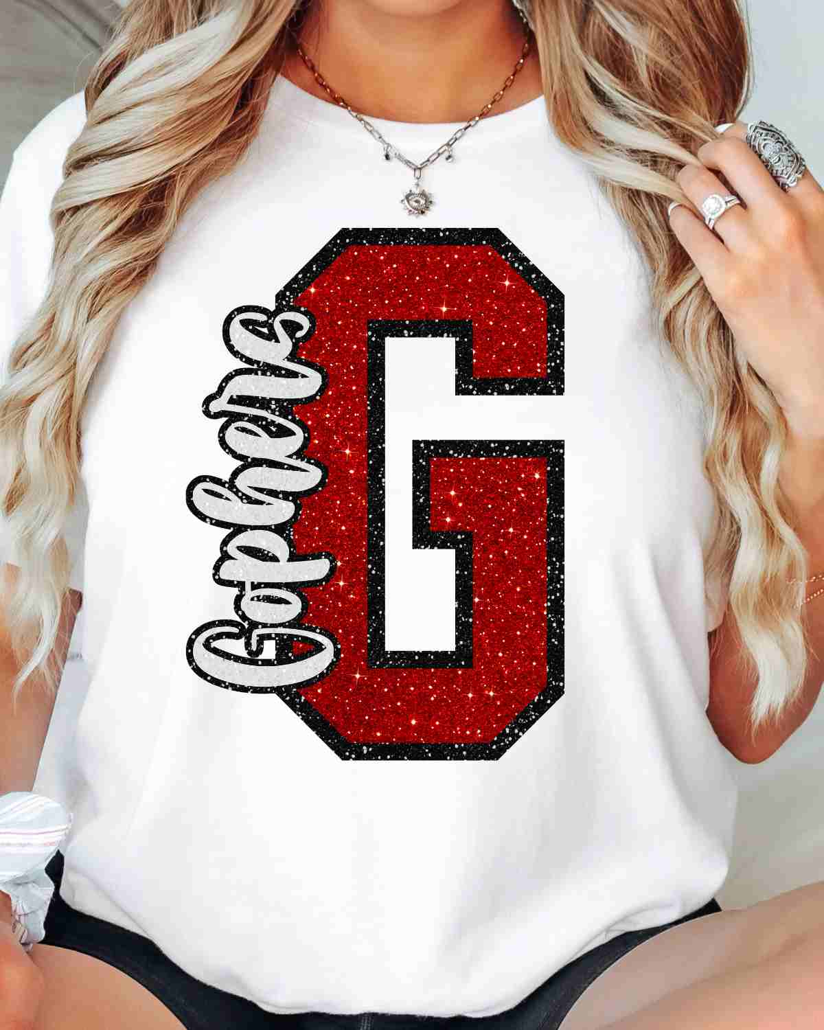 Gophers Glitter Letter DTF Transfer