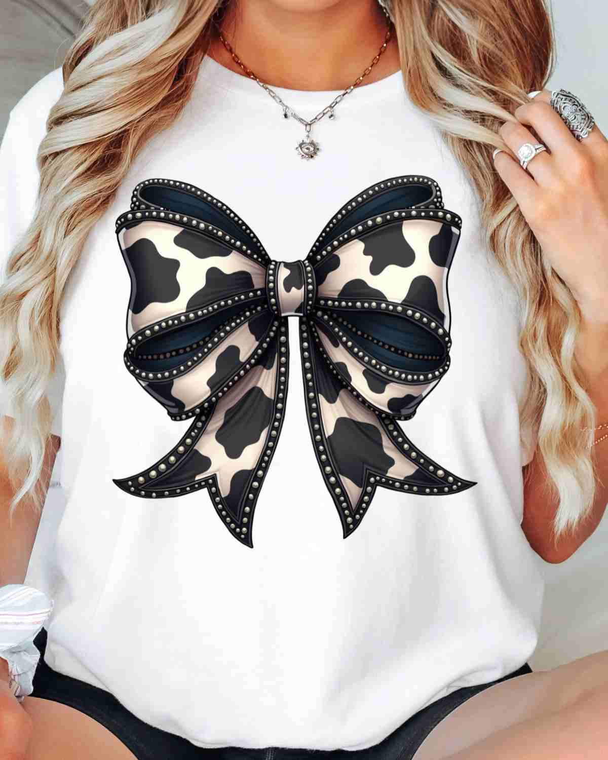 Cow Print Bow DTF Transfer