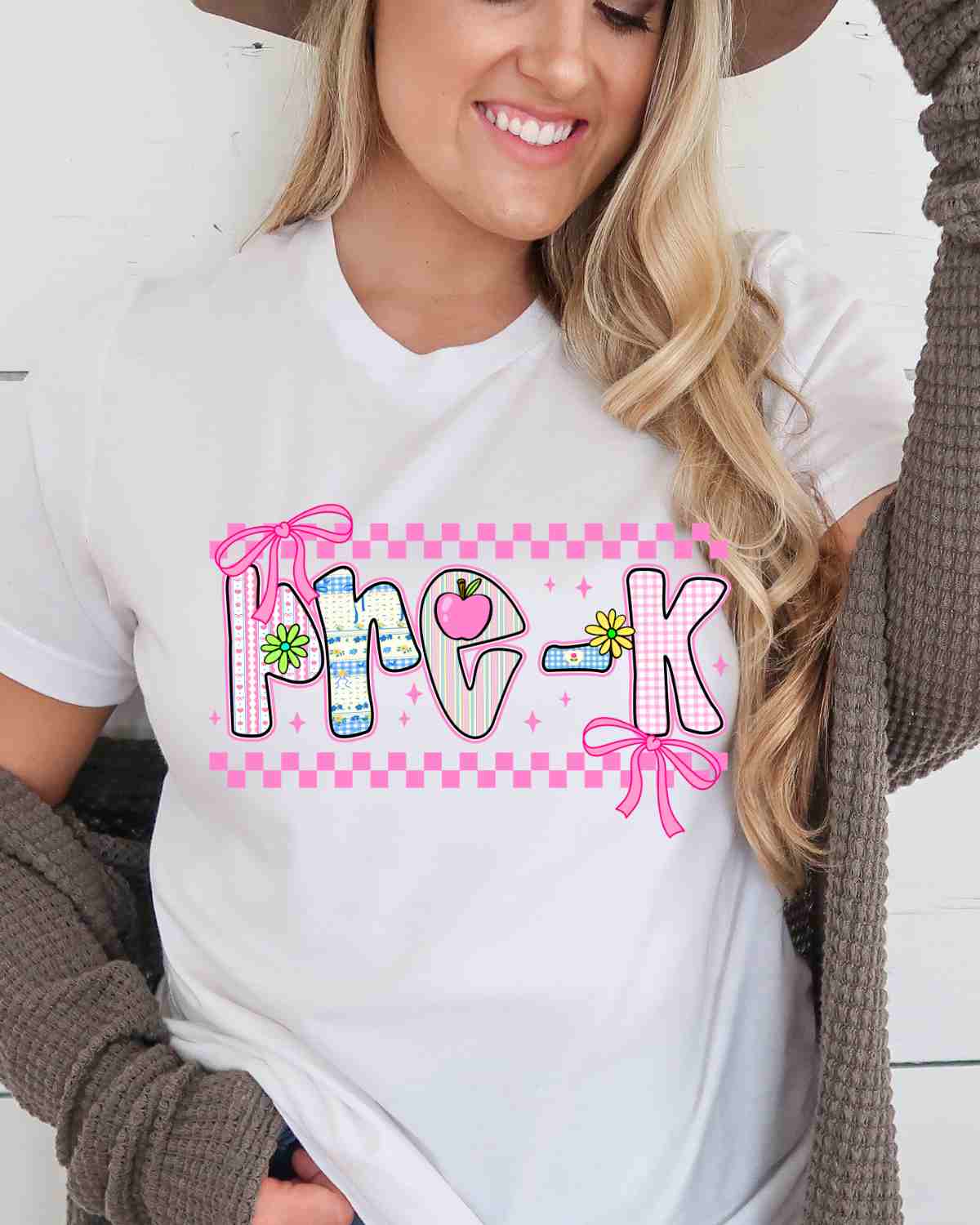 Grade Pink Checkered Coquette Bows DTF Transfer