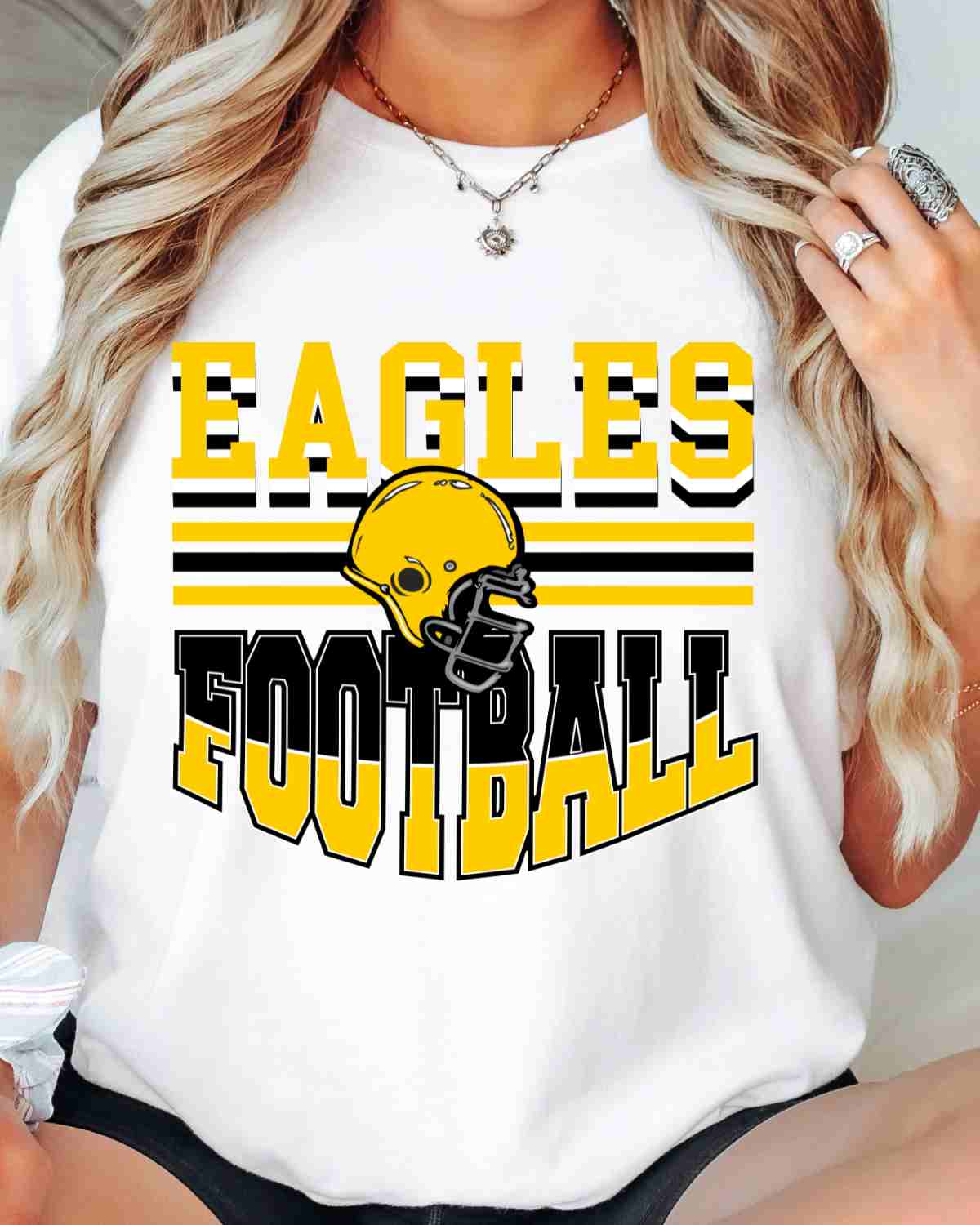 Eagles Football Helmet in Middle DTF Transfer