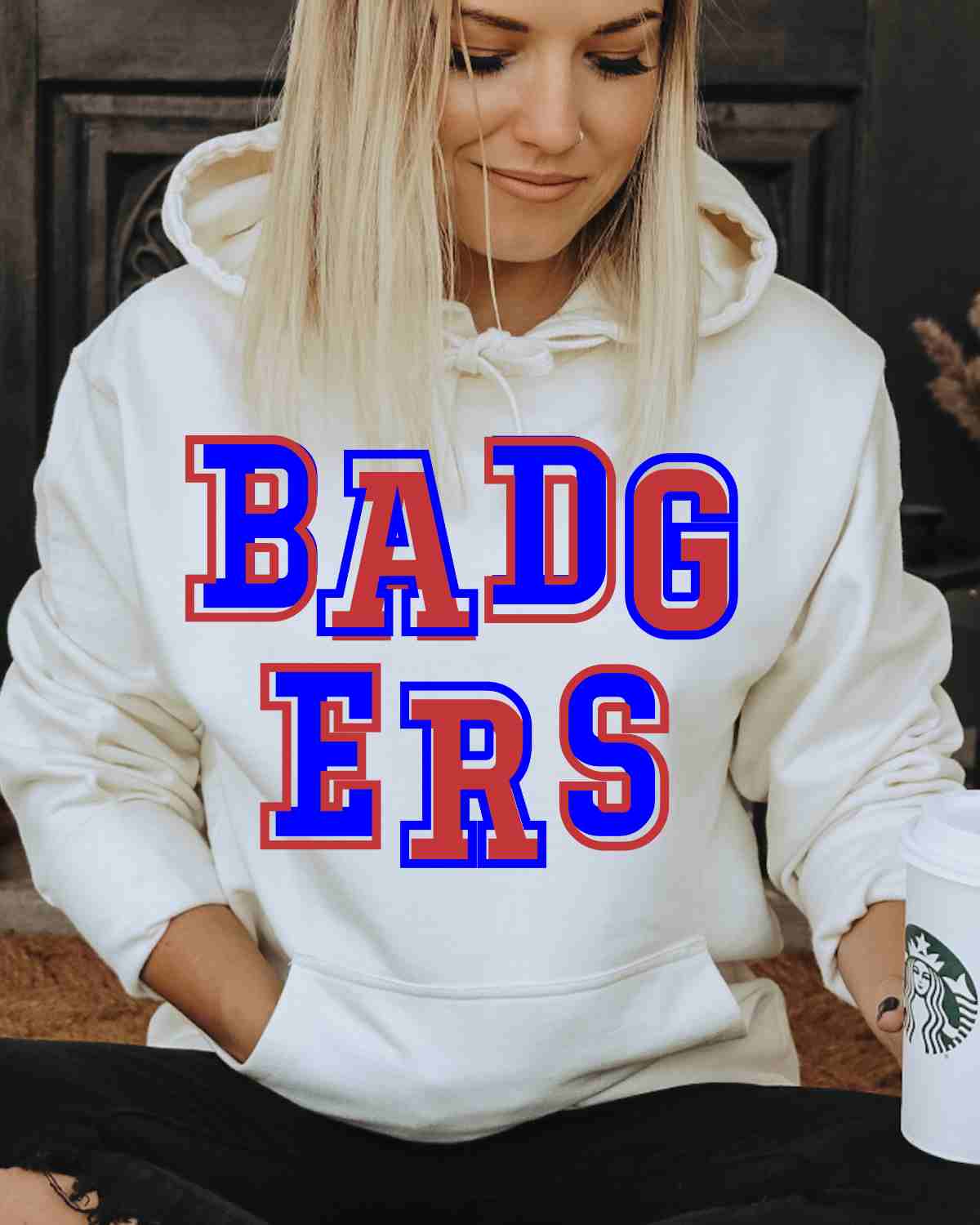 Badgers Offset Letters DTF Transfer