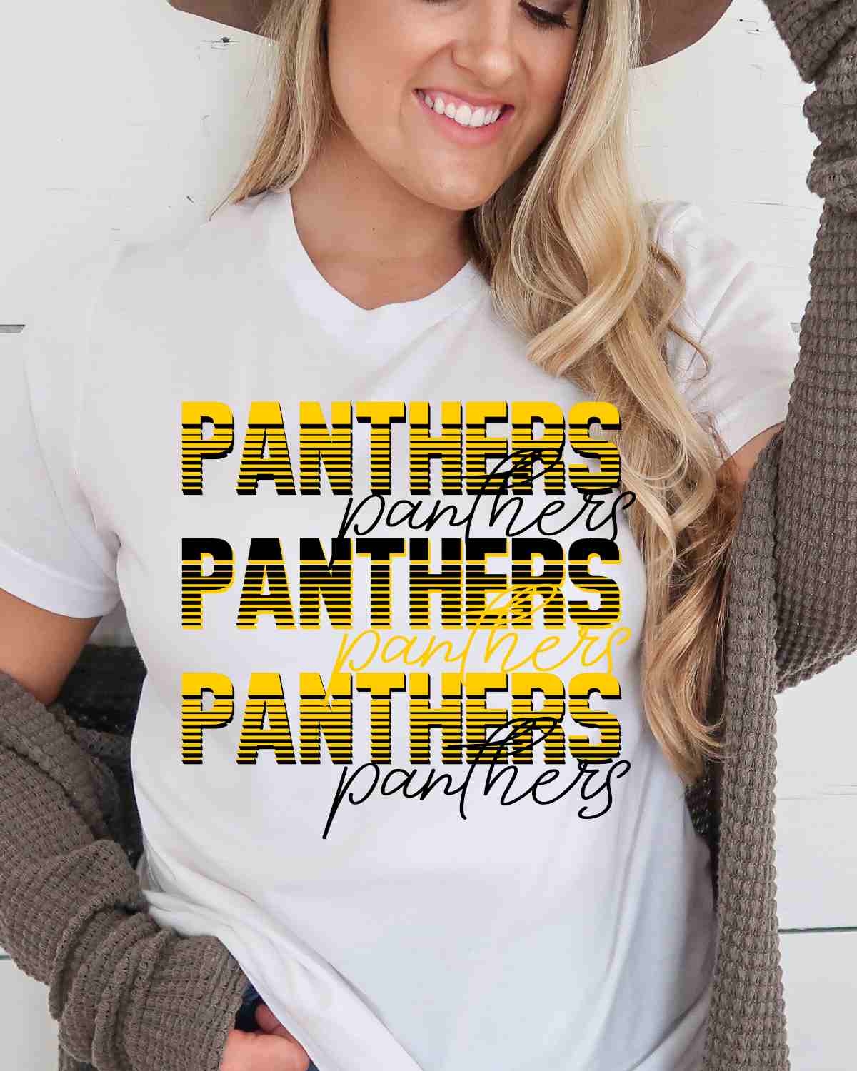 Panthers Sliced Lettering DTF Transfer