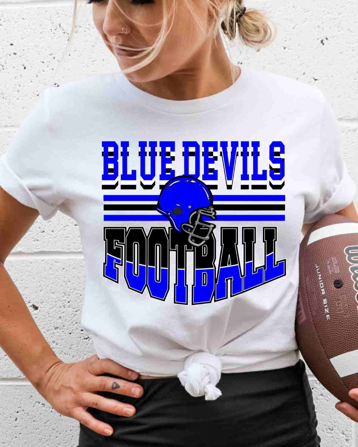Blue Devils Football Helmet Middle DTF Transfer