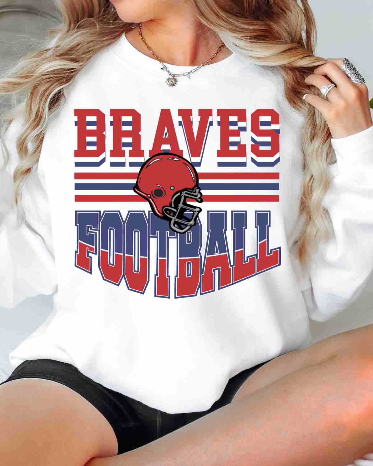 Braves Football Helmet Middle DTF Transfer