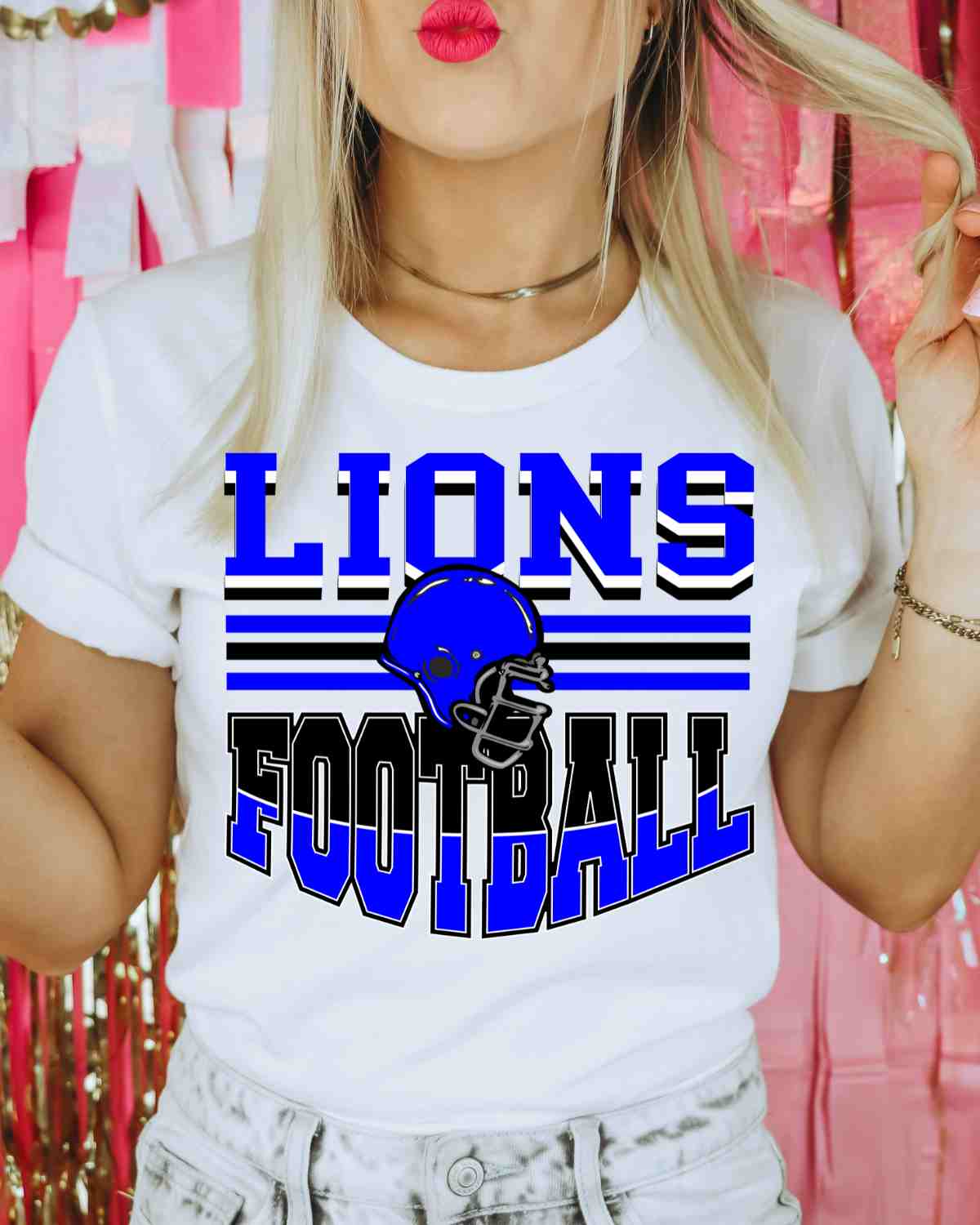 Lions Football Helmet Middle DTF Transfer